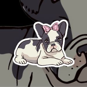 Cute French Bulldog Glossy Sticker